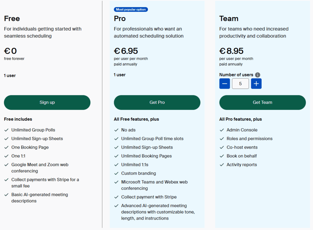 Pricing anda plans