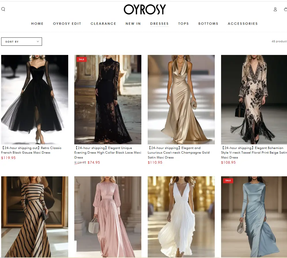 oyrosy Website and Shopping Experience